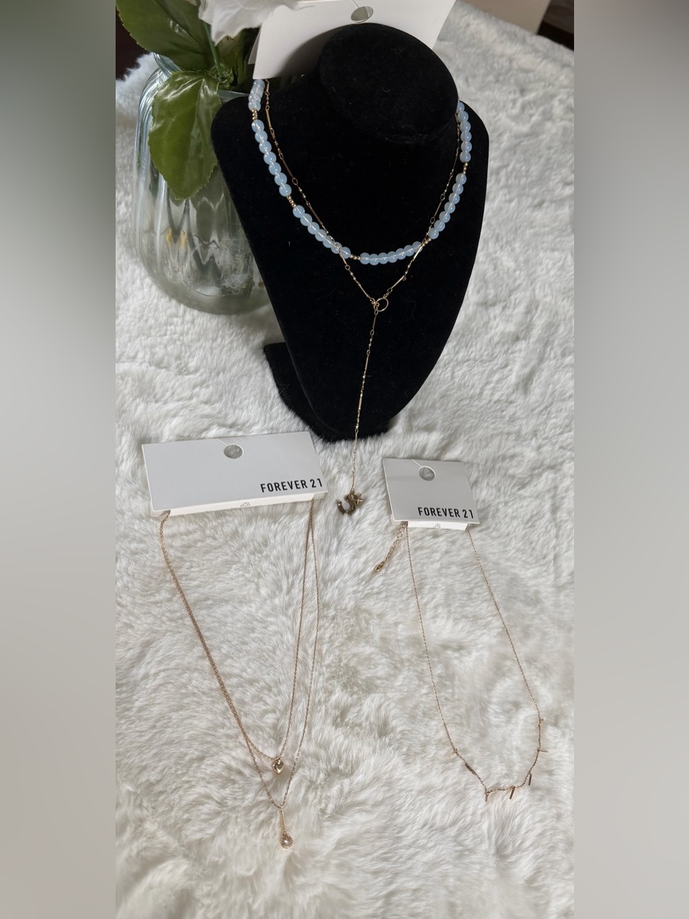 Forever 21 Gold Tone  Necklace Set ( 3 pcs ) (#3 item )